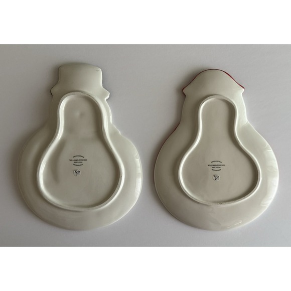 WILLIAM-SONOMA Ceramic Snowman/Snowmaid Appetizer/Dessert Plates - Set of 2 - Picture 7 of 14